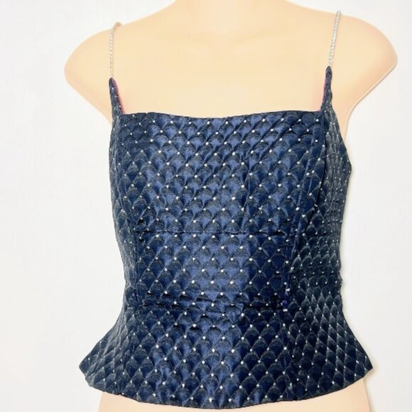 Niki by Niki Livas Womens size 10 Vintage Navy Ombre Formal Boned Camisole Top - Picture 1 of 16